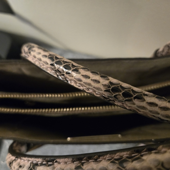 Rare Michael Kors Pink Snake Print Tote Bag - Picture 8 of 11